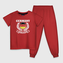 Пижама хлопковая детская Футбол Германия, цвет: красный