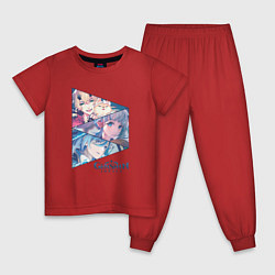 Пижама хлопковая детская Тома, Аяка, Аято, цвет: красный