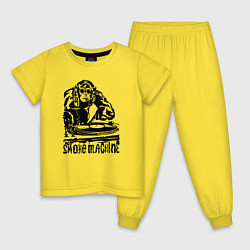 Пижама хлопковая детская Обезьяна диджей, цвет: желтый