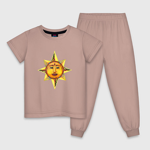 Детская пижама Солнца лик / Пыльно-розовый – фото 1