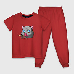 Пижама хлопковая детская Иноске Хашибира :, цвет: красный