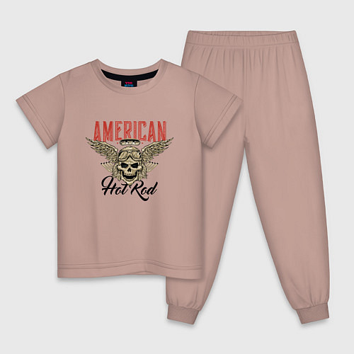 Детская пижама American Hot Rod / Пыльно-розовый – фото 1