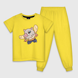 Пижама хлопковая детская Иноске и креветки, цвет: желтый