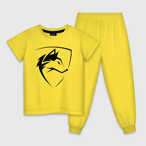Детская пижама Wolf Emblem Jaw / Желтый – фото 1
