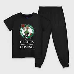 Пижама хлопковая детская Boston Celtics are coming Бостон Селтикс, цвет: черный