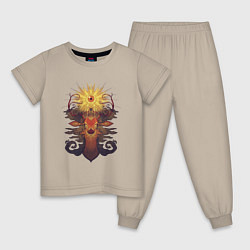 Пижама хлопковая детская Новое просветление, цвет: миндальный