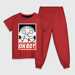 Пижама хлопковая детская СИМПСОНЫ РАЛЬФ OH BOY, цвет: красный