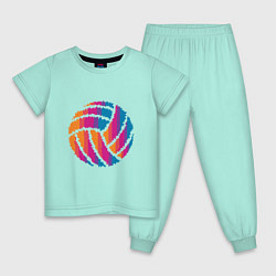 Пижама хлопковая детская Ball Volleyball, цвет: мятный