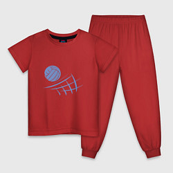 Пижама хлопковая детская Volleyball Block, цвет: красный