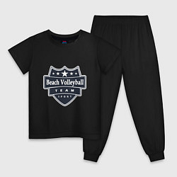 Пижама хлопковая детская Beach Volleyball Team, цвет: черный