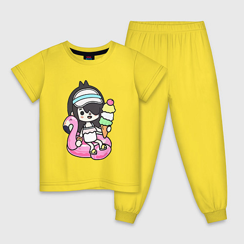 Детская пижама Toca Boca девочка геймер / Желтый – фото 1