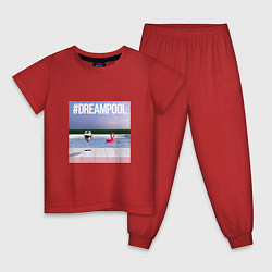 Пижама хлопковая детская Dream Pool, цвет: красный
