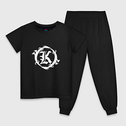 Пижама хлопковая детская Кукрыниксы логотип цвета черный — фото 1