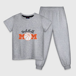 Пижама хлопковая детская Basketball Mom, цвет: меланж