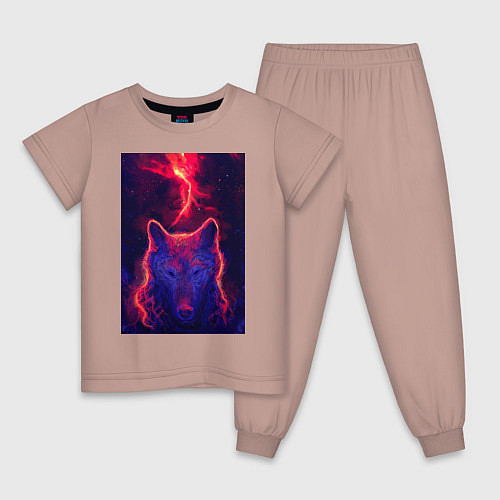 Детская пижама Огненная морда / Пыльно-розовый – фото 1