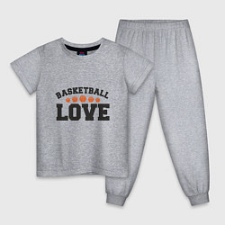 Пижама хлопковая детская Love - Basketball, цвет: меланж