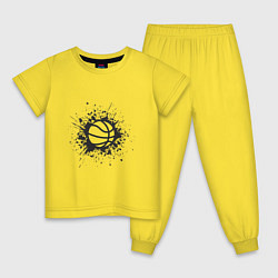 Пижама хлопковая детская Basketball Splash, цвет: желтый