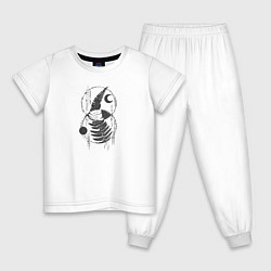 Пижама хлопковая детская Fern Magic, цвет: белый