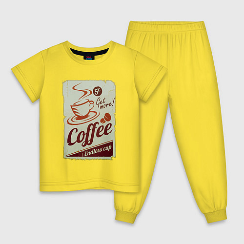 Детская пижама Coffee Cup Retro / Желтый – фото 1