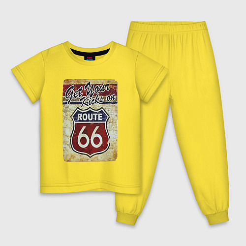 Детская пижама Получи удовольствие от трассы 66! / Желтый – фото 1