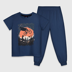 Пижама хлопковая детская Лунный Медведь Райдер, цвет: тёмно-синий