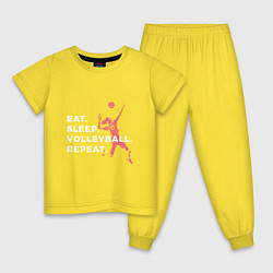 Пижама хлопковая детская Volleyball Days, цвет: желтый