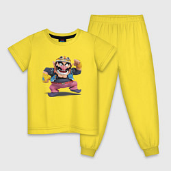 Пижама хлопковая детская Wario Super Mario, цвет: желтый