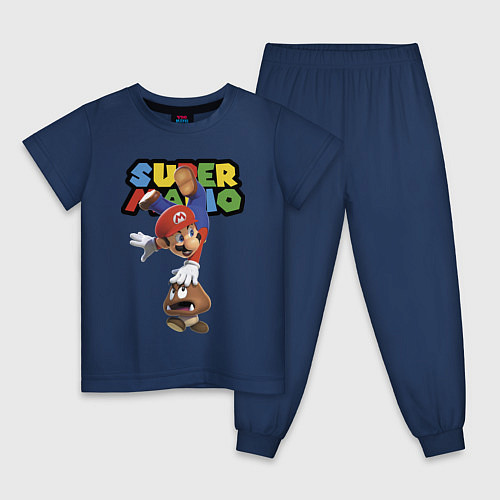 Детская пижама Mario and Goomba Super Mario / Тёмно-синий – фото 1