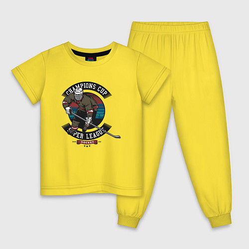 Детская пижама Хоккей супер лига / Желтый – фото 1