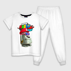Пижама хлопковая детская Super Mario Odyssey Nintendo Video game, цвет: белый