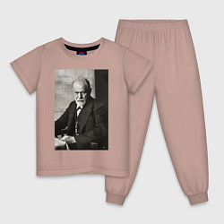 Пижама хлопковая детская Casual freud, цвет: пыльно-розовый