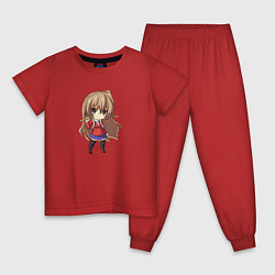 Пижама хлопковая детская Малышка Тайга Торадора, цвет: красный