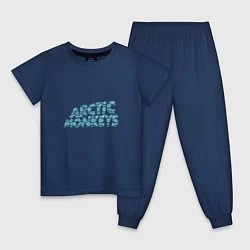 Пижама хлопковая детская Надпись Arctic Monkeys, цвет: тёмно-синий