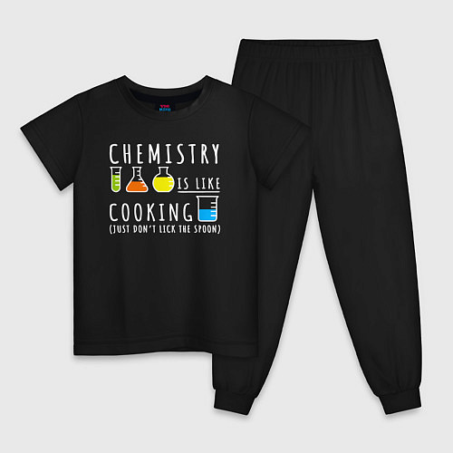 Детская пижама Химия похожа на кулинарию / Черный – фото 1
