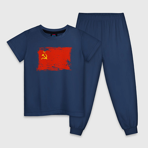 Детская пижама Рваный флаг СССР / Тёмно-синий – фото 1