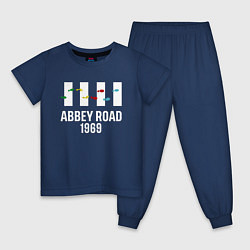 Пижама хлопковая детская THE BEATLES ABBEY ROAD, цвет: тёмно-синий