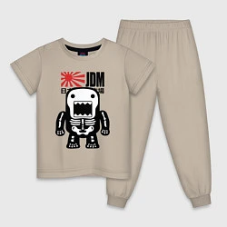 Пижама хлопковая детская JDM Japan Monster, цвет: миндальный