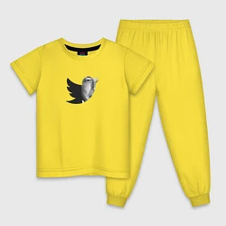 Пижама хлопковая детская Илон Маск купил Твиттер, цвет: желтый