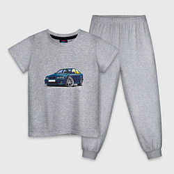 Пижама хлопковая детская BMW Blue, цвет: меланж