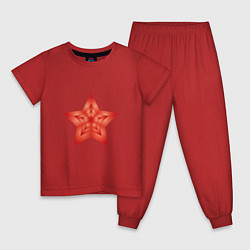 Пижама хлопковая детская Звезда векторная, цвет: красный