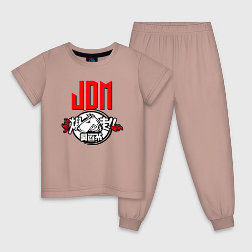 Детская пижама JDM Bull terrier Japan / Пыльно-розовый – фото 1