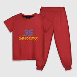 Пижама хлопковая детская 35 Champions, цвет: красный
