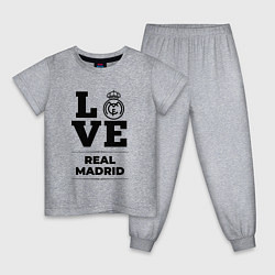 Пижама хлопковая детская Real Madrid Love Классика, цвет: меланж