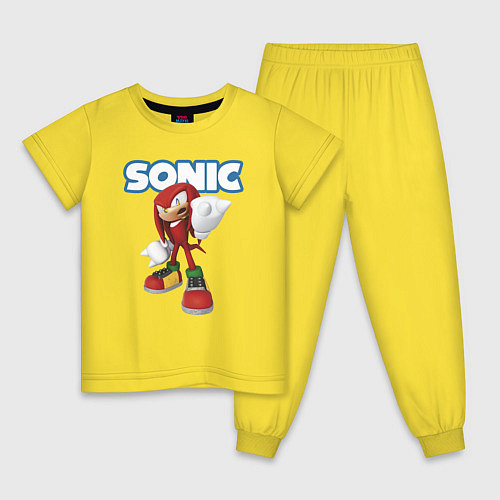 Детская пижама Knuckles Echidna Sonic Video game Ехидна Наклз Вид / Желтый – фото 1