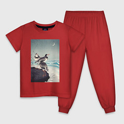 Пижама хлопковая детская Snipes at the Shore, цвет: красный