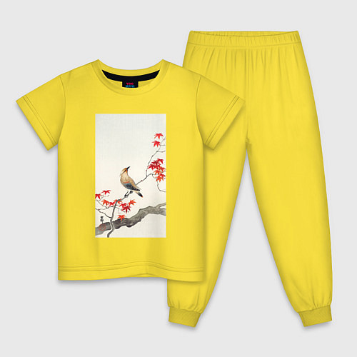 Детская пижама Japanese Plague Bird on Maple / Желтый – фото 1