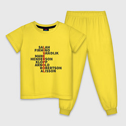 Пижама хлопковая детская Liverpool Players, цвет: желтый