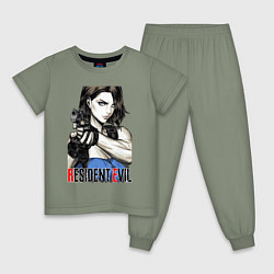 Пижама хлопковая детская Jill RE3, цвет: авокадо