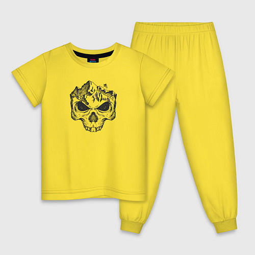 Детская пижама Enduro downhill skull / Желтый – фото 1