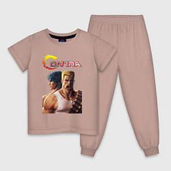 Пижама хлопковая детская Bill & Lance Contra, цвет: пыльно-розовый